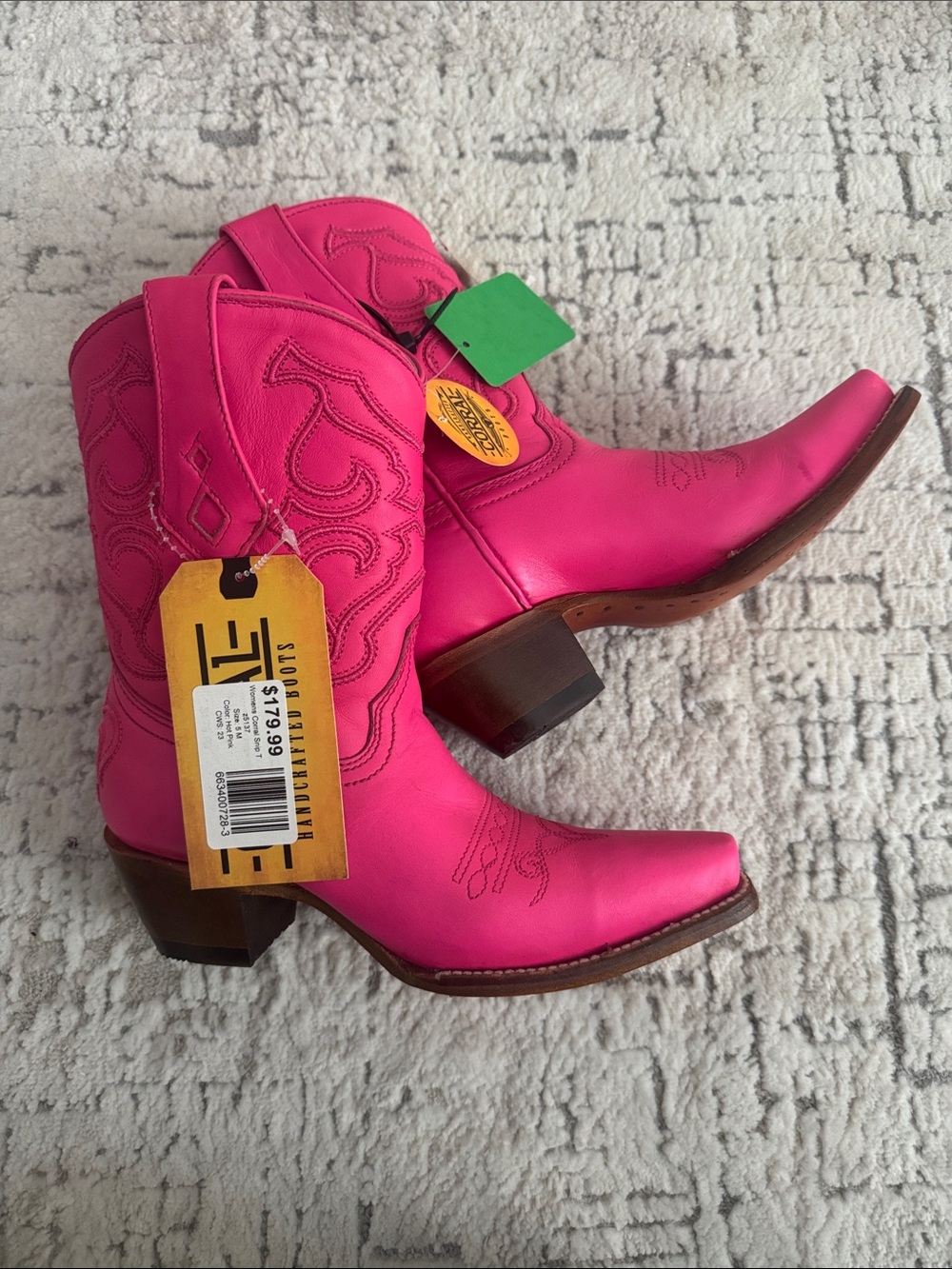 Corral Hot Pink Western Ankle Boots